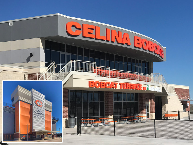 Celina ISD Stadium Press Box & Multi-purpose Facility - Celina, TX - Approx. 70,278 Sq. Ft. + 25,535 Sq. Ft. + 2,450 Sq. Ft. - Combined 75,251 Sq. Ft. - Project: Voice Evacuation Fire Alarm System - (2) NOTIFIER 640 Addressable fire alarm panels with digital voice command - Full voice evacuation at both facilities - Addressable smoke detection - Automatic sprinkler system integration - Elevator system integration - HVAC shutdown integration - Full system design